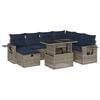 vidaXL Ensemble de canap&eacute; de jardin 8 pcs avec coussins gris r&eacute;sine tress&eacute;e