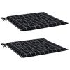 vidaXL Coussins de chaise de jardin lot de 2 motif &agrave; carreaux noir