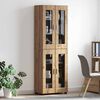 vidaXL Haut Armoire avec porte FLORIN Ch&ecirc;ne artisanal 60 x 35 x 182 cm
