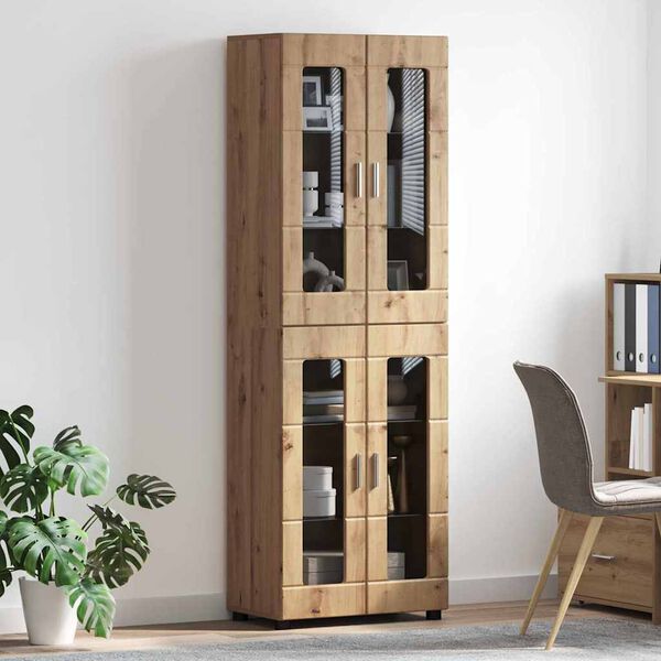 vidaXL Haut Armoire avec porte FLORIN Ch&ecirc;ne artisanal 60 x 35 x 182 cm