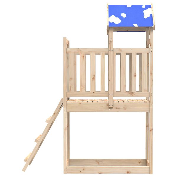 vidaXL Tour de jeu Marron 52,5 x 110,5 x 215 cm Pin massif