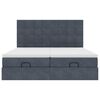 VidaXL Cadre de lit ottoman avec matelas gris foncé 180x200cm velours