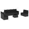 vidaXL Salon de jardin 9 pcs avec coussins noir r&eacute;sine tress&eacute;e