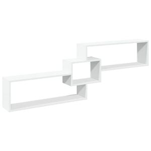 vidaXL Armoire murale 158x18x53 cm blanc bois d'ing&eacute;nierie