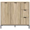 vidaXL Buffet Ch&ecirc;ne Sonoma 89,5 x 33 x 82 cm Bois d'ing&eacute;nierie
