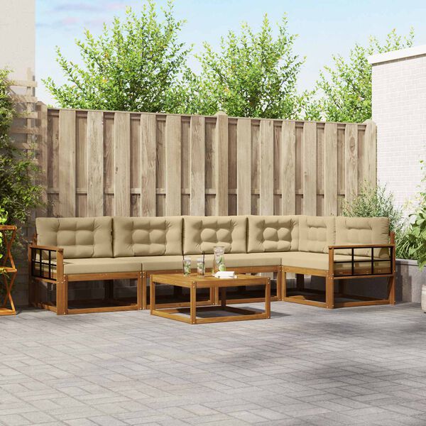 vidaXL Ensemble de canap&eacute;s d'ext&eacute;rieur 6 pcs Naturel et Beige