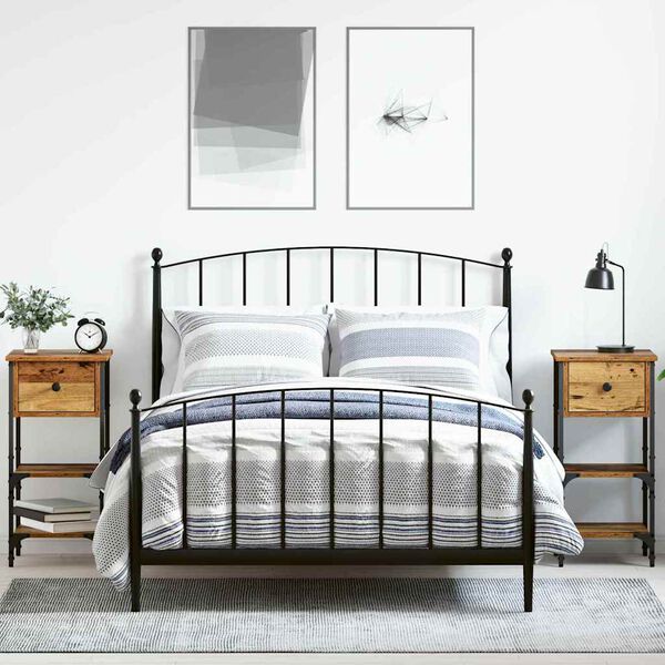 vidaXL Cabinet de chevet avec tiroir 2 pcs Marron 33,5 x 36 x 70 cm