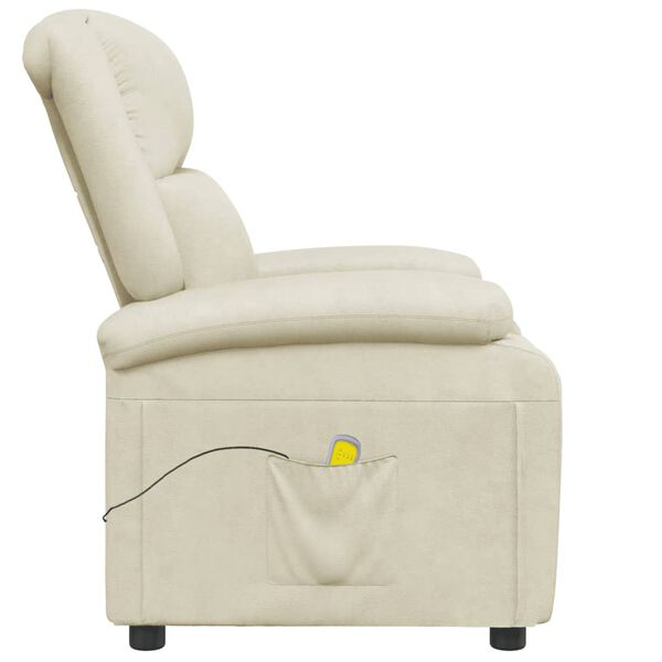 vidaXL Fauteuil de massage Crème Similicuir