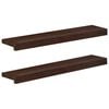vidaXL Appuis de fen&ecirc;tre 2 pc Marron fonc&eacute; 80x 20 x 2 cm