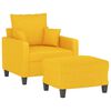 vidaXL Fauteuil avec repose-pied Jaune clair 60 cm Tissu