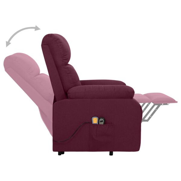 vidaXL Fauteuil de massage Violet Tissu
