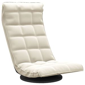 vidaXL Chaise de sol pivotante Cr&egrave;me Velours