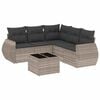 vidaXL Salon de jardin 6 pcs avec coussins gris clair r&eacute;sine tress&eacute;e
