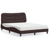 vidaXL Lit avec matelas Hvar marron fonc&eacute; 140x190 cm tissu