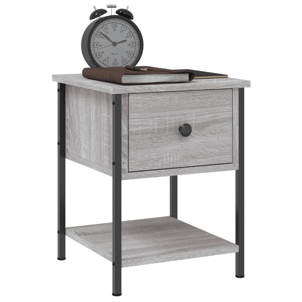 vidaXL Table de chevet sonoma gris 34x35,5x45 cm bois d'ingénierie