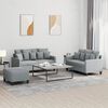 vidaXL Ensemble de canap&eacute;s 3 pcs avec coussins Gris clair Tissu