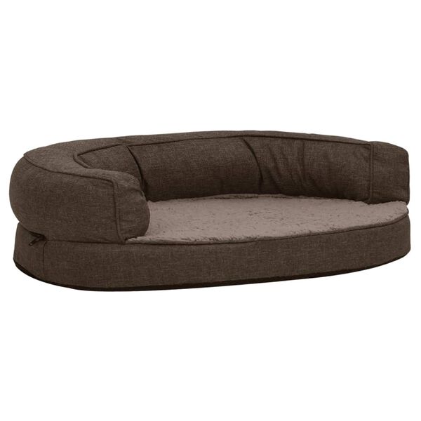 vidaXL Matelas de lit ergonomique de chien 90x64 cm Polaire Marron