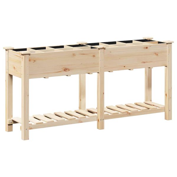 vidaXL Cache-pot de jardin avec &eacute;tag&egrave;re Beige 161,5 x 45 x 76,5 cm