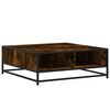 vidaXL Table basse ch&ecirc;ne fum&eacute; 80x80x30 cm bois d'ing&eacute;nierie et m&eacute;tal