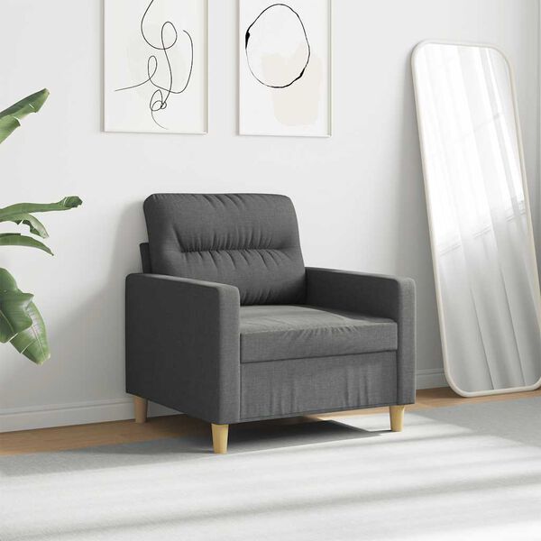 vidaXL Fauteuil Gris fonc&eacute; 60 cm Tissu
