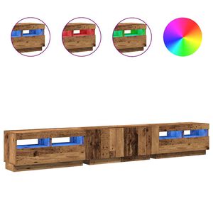 vidaXL Meuble TV avec lumi&egrave;res LED vieux bois bois d'ing&eacute;nierie