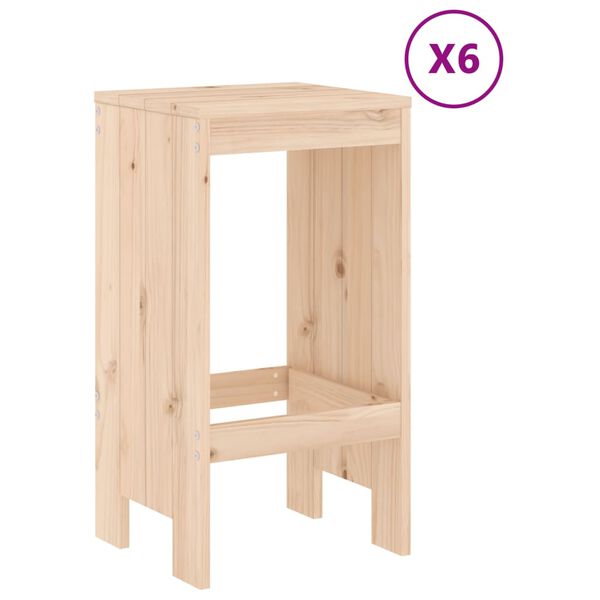 vidaXL Ensemble de bar de jardin 7 pcs Bois de pin massif