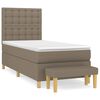 vidaXL Sommier &agrave; lattes de lit avec matelas Taupe 90x190 cm Tissu