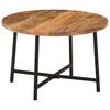 vidaXL Table basse 54x54x35 cm bois de manguier solide et fer