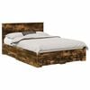 vidaXL Cadre de lit Ch&ecirc;ne fum&eacute; 140 x 190 cm Bois d'ing&eacute;nierie