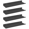 vidaXL &Eacute;tag&egrave;re flottante 4 pcs Noir 30 x 9 x 2,5 cm Acier