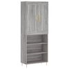 vidaXL Buffet haut Sonoma gris 69,5x34x180 cm Bois d'ing&eacute;nierie