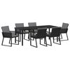 vidaXL Ensemble de salle &agrave; manger pour jardin 7 pc Noir