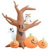 vidaXL Arbre hant&eacute; gonflable de Halloween avec citrouilles 6 LED 2,6 m