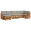 vidaXL Ensemble de canap&eacute;s d'ext&eacute;rieur 7 pc Gris Naturel et Clair