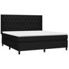 vidaXL Sommier &agrave; lattes de lit matelas et LED Noir 160x200 cm Tissu