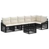 vidaXL Ensemble de canap&eacute; de jardin 7 pc Noir polyrotin