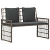 vidaXL Banc ext&eacute;rieur 2 -Seater 116 x 55 x 82 cm Acier et Rattan Poly