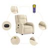vidaXL Fauteuil inclinable de massage &eacute;lectrique cr&egrave;me tissu