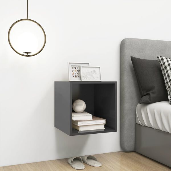 vidaXL Armoire murale Gris 37x37x37 cm Bois d’ingénierie