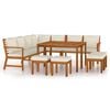 vidaXL Ensemble &agrave; manger de jardin avec coussins 11 pcs bois d'acacia