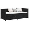 vidaXL Lit de jour sans matelas noir 75x190 cm bois de pin massif