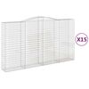 vidaXL Paniers &agrave; gabions arqu&eacute;s 15 pcs 400x50x220/240 cm Fer galvanis&eacute;