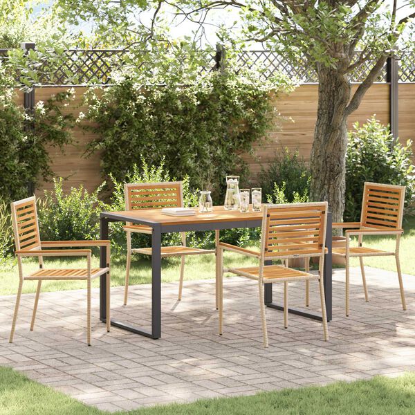 vidaXL Ensemble de salle à manger pour jardin 5 pcs Beige
