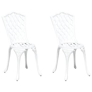 vidaXL Chaise de jardin 2 pcs Blanc 39 x 40 x 87cm Aluminium