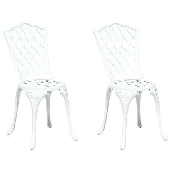 vidaXL Chaise de jardin 2 pcs Blanc 55 x 56,5 x 91cm Aluminium