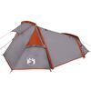 vidaXL Tente de camping tunnel 2 personnes gris et orange imperm&eacute;able