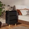 vidaXL Table de chevet avec pieds en bois noir 40x35x69 cm