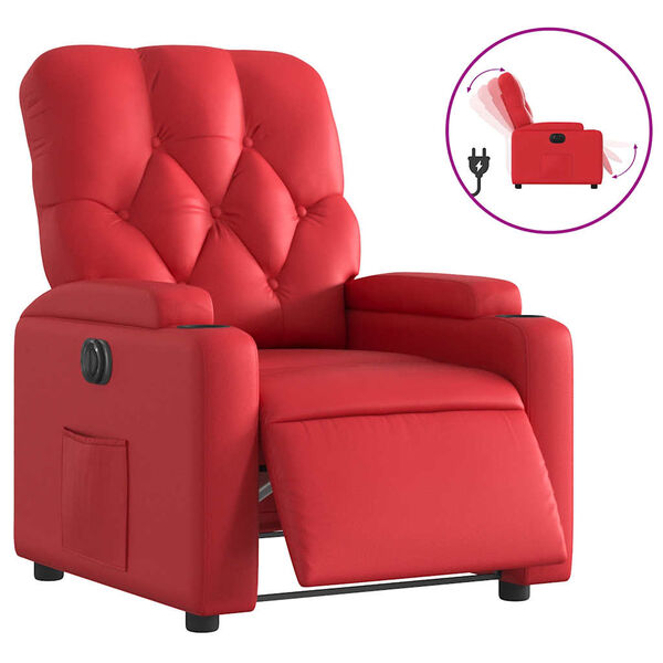 vidaXL Fauteuil inclinable &eacute;lectrique Rouge Similicuir
