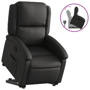 vidaXL Fauteuil inclinable noir cuir v&eacute;ritable