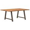 vidaXL Table à manger avec bord naturel 180x100x74cm bois massif chêne